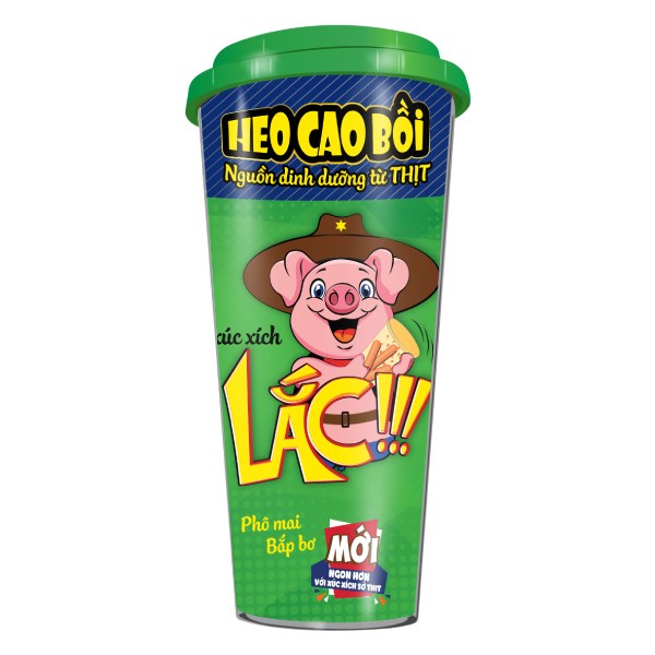 Xúc Xích Lắc Heo Cao Bồi Phô Mai Bắp Bơ Hộp 42G