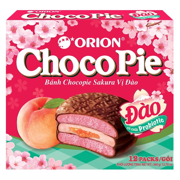 Bánh Chocopie Sakura Vị Đào 360G