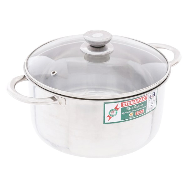 Nồi Inox Nắp Kính Đáy Từ Tithafac 20Cm