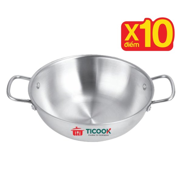 Chảo Sâu Inox 304 3 Lớp Đáy Từ Ticook 20Cm