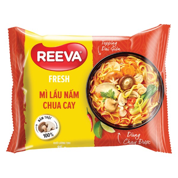 Mì Reeva Fresh Lẩu Nấm Chua Cay 85G