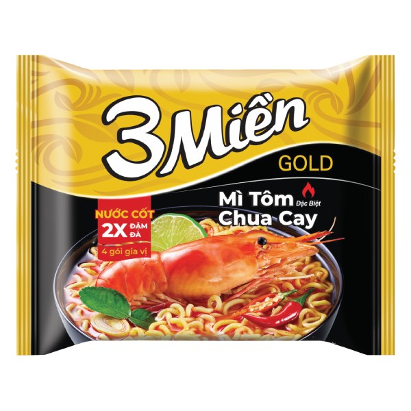 Mì Reeva 3 Miền Gold Tôm Chua Cay Đặc Biệt 75G