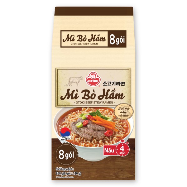 Lốc 8 Mì Otoki Bò Hầm Gói 120G