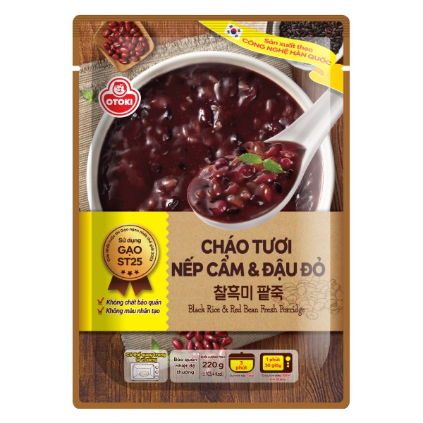 Cháo Tươi Otoki Nếp Cẩm Đậu Đỏ Gói 220G