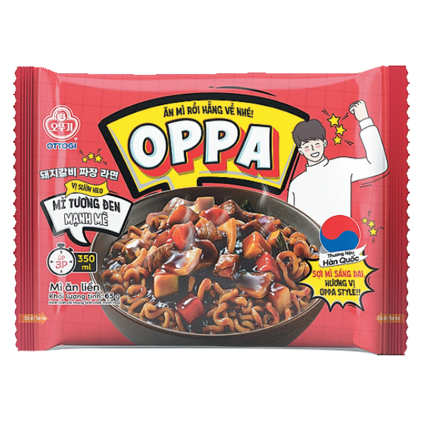 Mì Ottogi Oppa Tương Đen Sườn Heo Gói 65G