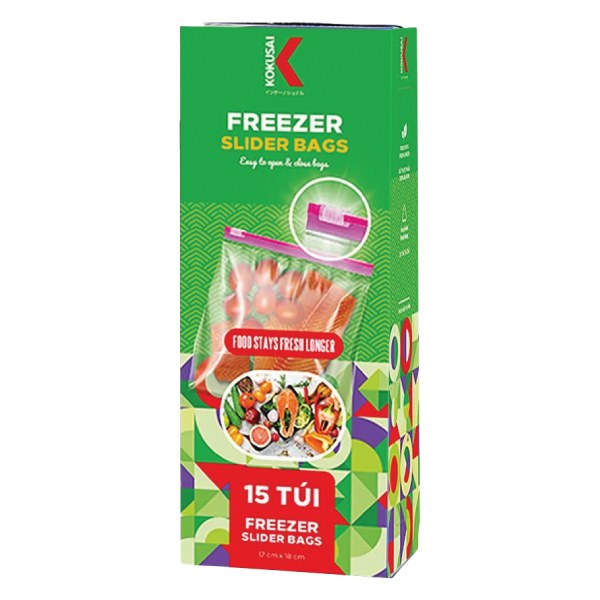 Túi Zipper Kokusai Freezer 15 Túi*17*18Cm