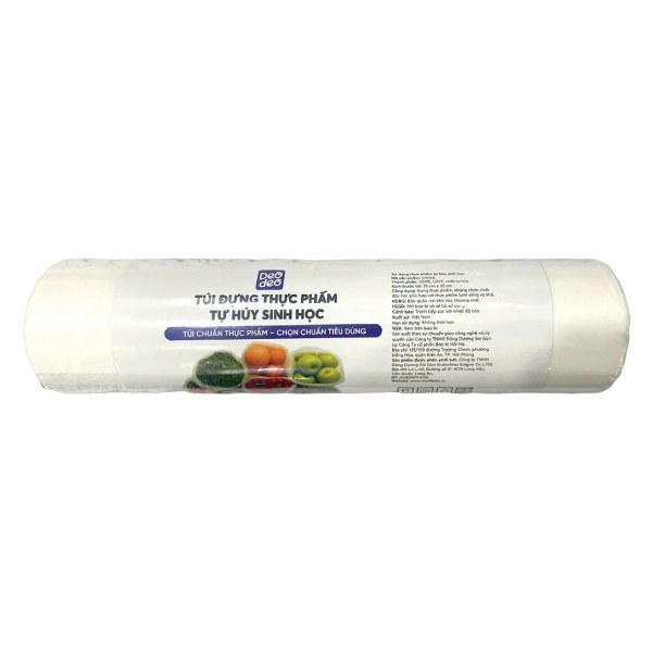 Cuộn 80 Túi Thực Phẩm Tự Hủy Sinh Học Deo Deo 25*35Cm