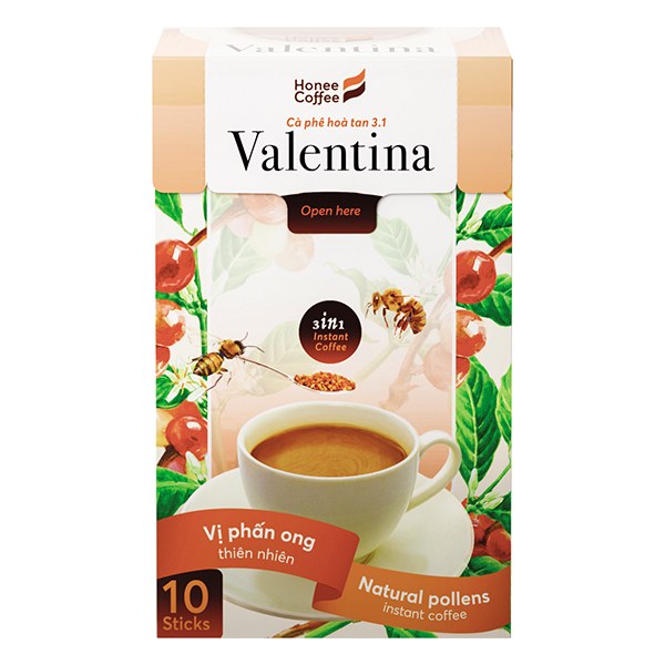 Cà Phê Honee Coffee Valentina 3in1 Hộp 10 Gói*16G