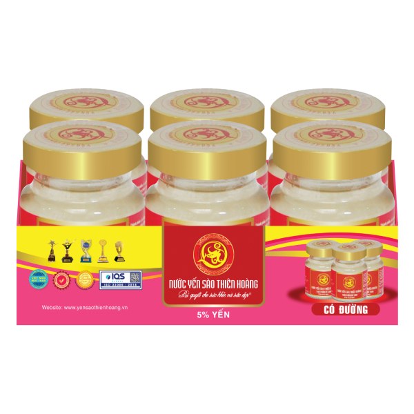 Lốc 6 Lọ Nước Yến Thiên Hoàng Có Đường 70Ml