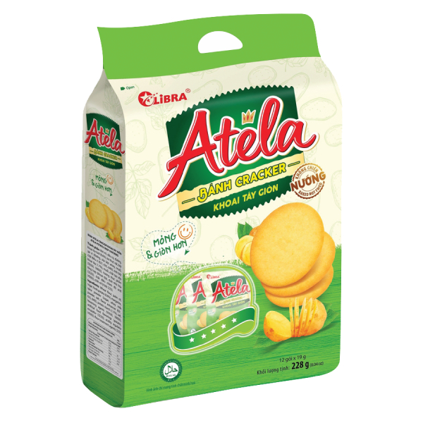 Bánh Cracker Atela Khoai Tây Giòn 228G