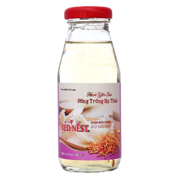 Nước Yến Sào Red Nest Đông Trùng Hạ Thảo Chai 185Ml