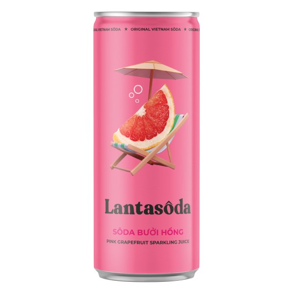 Nước Soda Lanta Bưởi Hồng Lon 250Ml