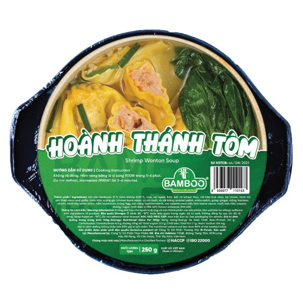 Súp Hoành Thánh Bamboo Tôm Hộp 250G