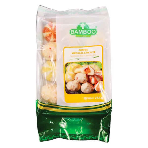 Combo Viên Hải Sản 3IN1 Bamboo Gói 264G