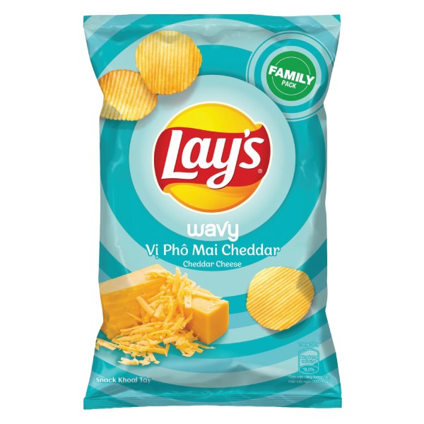 Snack Khoai Tây Lay's Wavy Phô Mai Cheddar Gói 150G