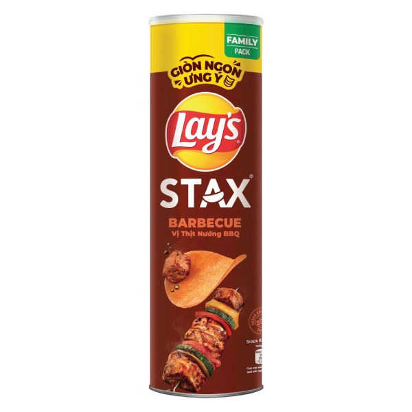 Snack Khoai Tây Lay's Stax Thịt Nướng BBQ Hộp 145G