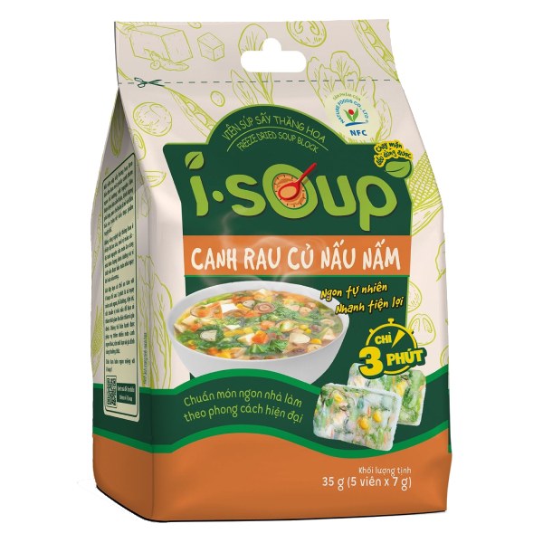 Canh Rau Củ Nấu Nấm Ăn Liền NFC I-Soup Gói 35G