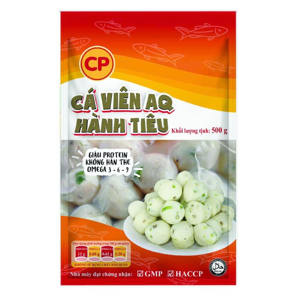 Cá Viên AQ Hành Tiêu CP Gói 500G
