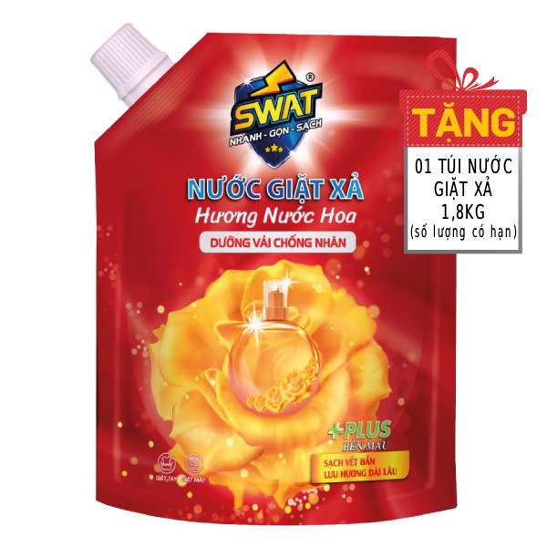 Nước Giặt Xả Swat Dưỡng Vải Chống Nhăn Túi 3.5Kg