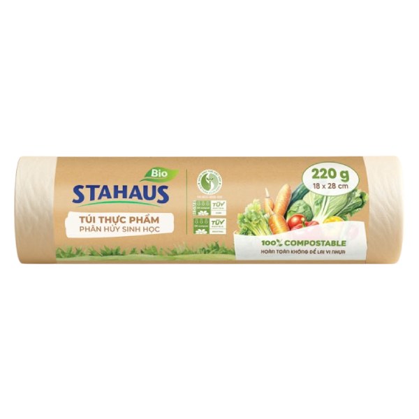Túi Thực Phẩm Tự Hủy Sinh Học Stahaus 18*28Cm 220G