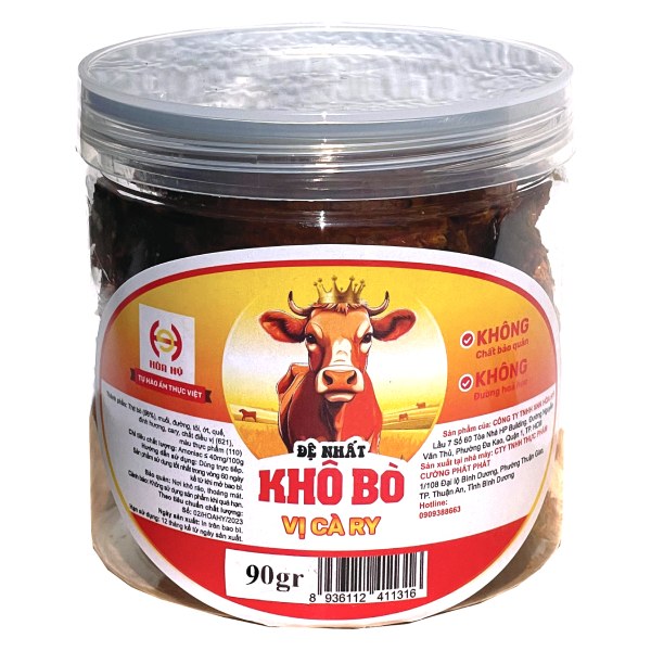 Khô Bò Hòa Hỷ Cary Sợi Hũ 90G