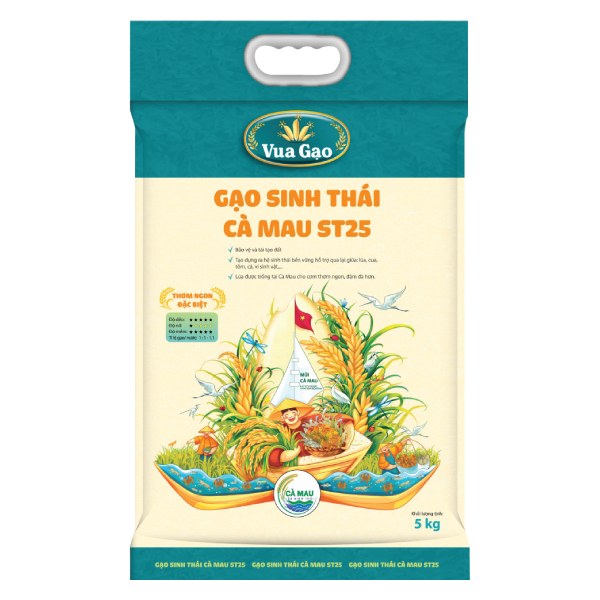 Gạo Sinh Thái Cà Mau ST25 Vua Gạo 5Kg