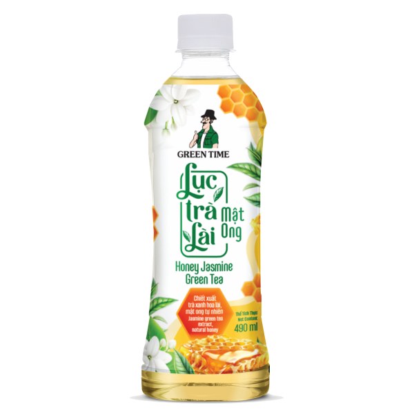 Lục Trà Lài Green Time Mật Ong Chai 490Ml