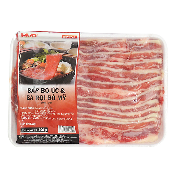 Thịt Bắp Bò Úc & Ba Rọi Bò Mỹ Đông Lạnh MVP Vỉ 500G