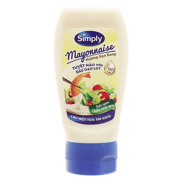 Xốt Mayonnaise Simply Gạo Rang Chai 230G