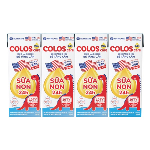 Lốc 4 Sữa Non Nutricare Colos Care 24h 180Ml