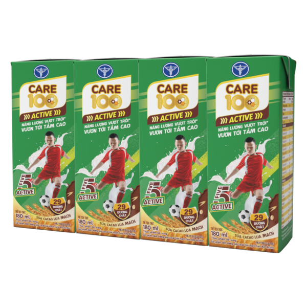 Lốc 4 Sữa Care100 Cacao Lúa Mạch 180Ml