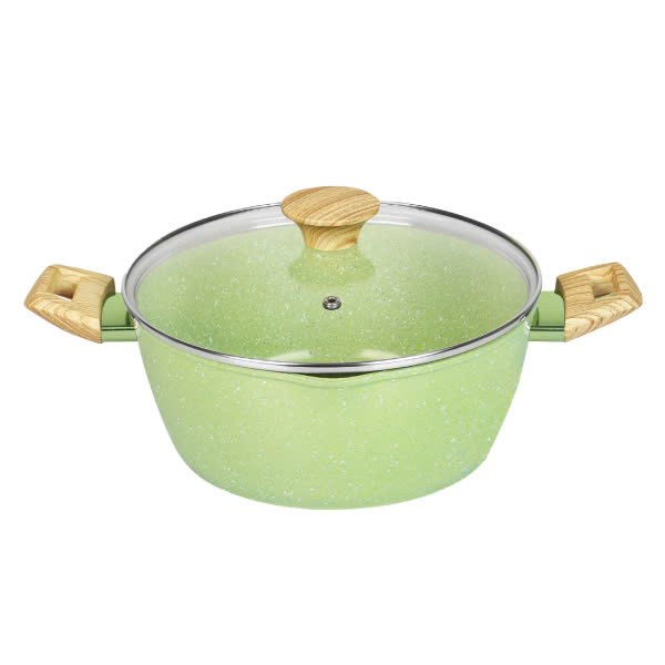 Nồi Men Đá Miệng Rót Đáy Từ Green Cook 20Cm