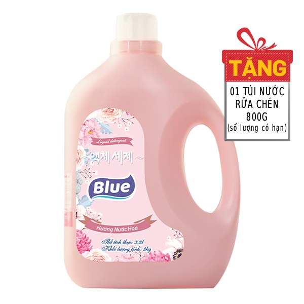 Nước Giặt Xả Blue Hương Nước Hoa 3.2L