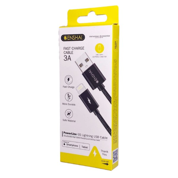 Cáp Sạc Nhanh Genshai 3A Lightning GL09