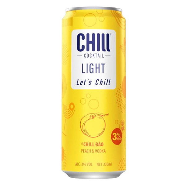 Nước Trái Cây Lên Men Chill Cocktail Peach & Vodka Lon 330Ml