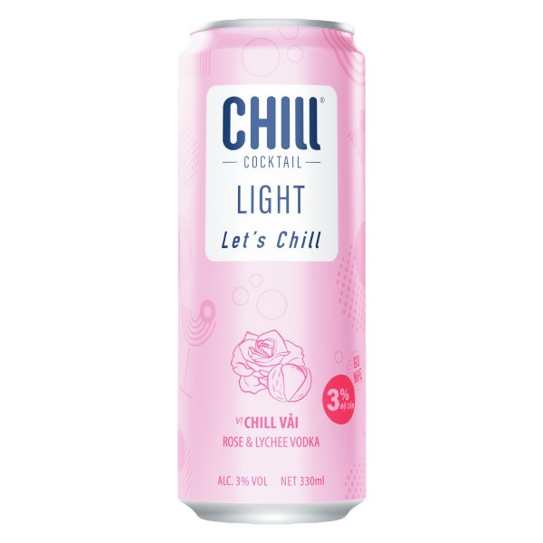 Nước Trái Cây Lên Men Chill Cocktail Lychee & Rose Lon 330Ml