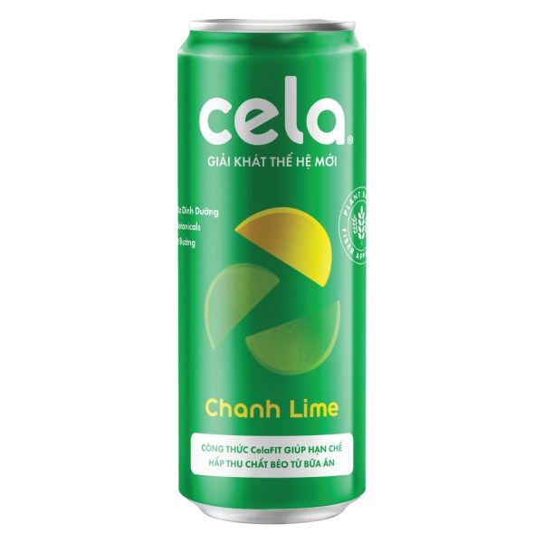 Nước Giải Khát Có Cela Chanh Lime Lon 320Ml