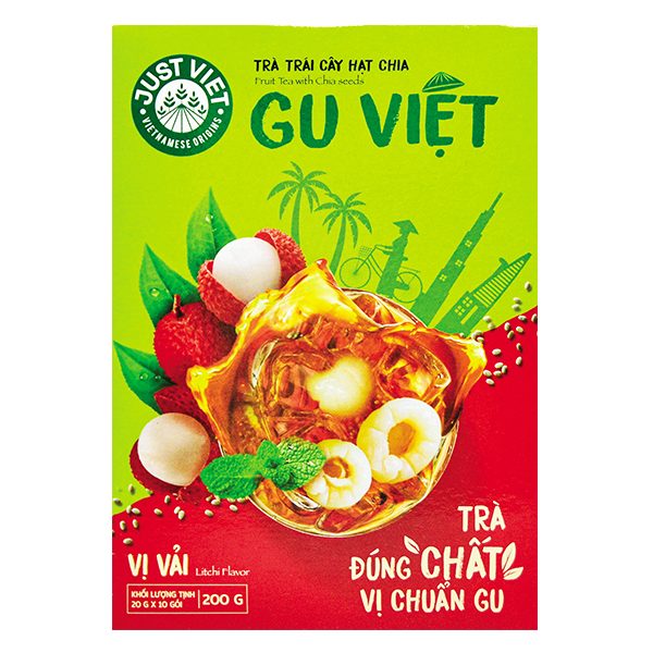 Trà Trái Cây Hạt Chia Gu Việt Vị Vải Hộp 200G