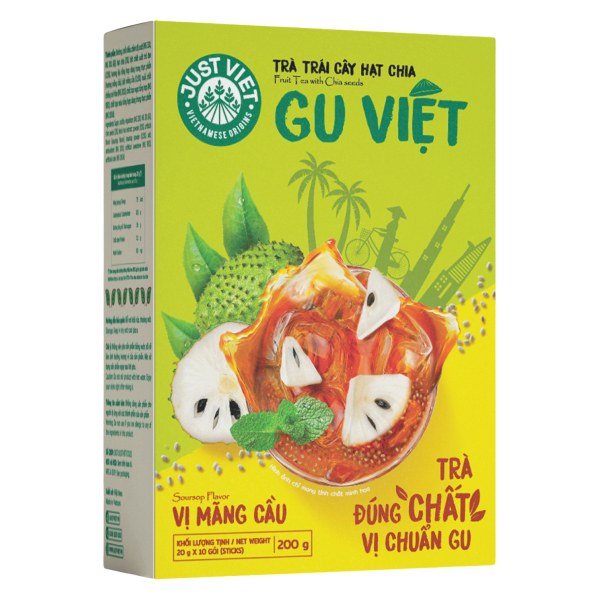 Trà Mãng Cầu Hạt Chia Just Viet Hộp 10 Gói 20G