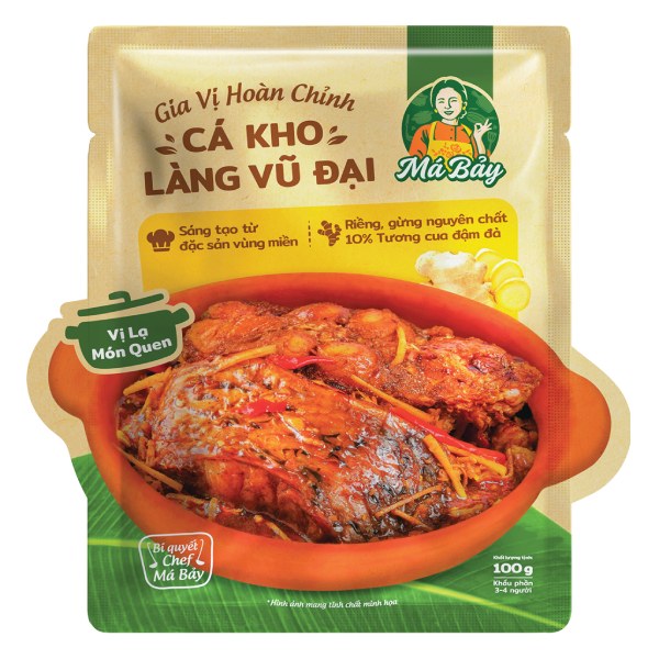 Gia Vị Hoàn Chỉnh Má Bảy Cá Kho Làng Vũ Đại Gói 100G