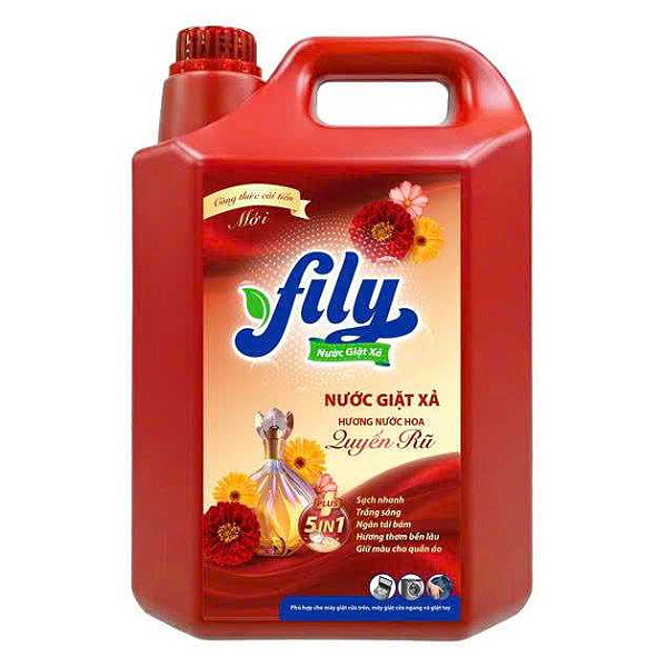 Nước Giặt Xả Fily Max 5IN1 Hương Nước Hoa Quyến Rũ Bình 5Kg