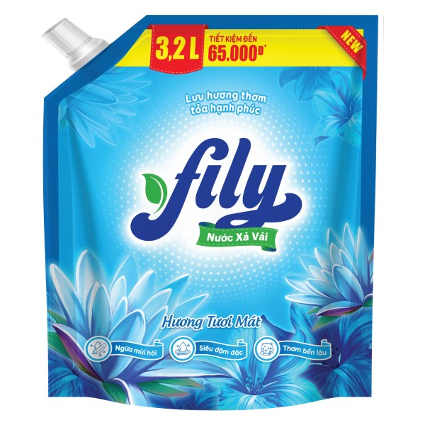 Nước Xả Vải Fily Hương Tươi Mát Túi 3.2L