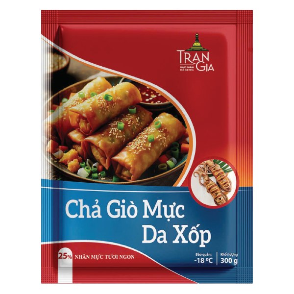 Chả Giò Mực Trần Gia Da Xốp Gói 300G