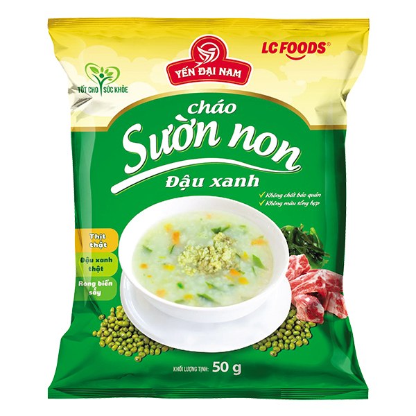 Cháo LC Foods Sườn Non Đậu Xanh Gói 50G