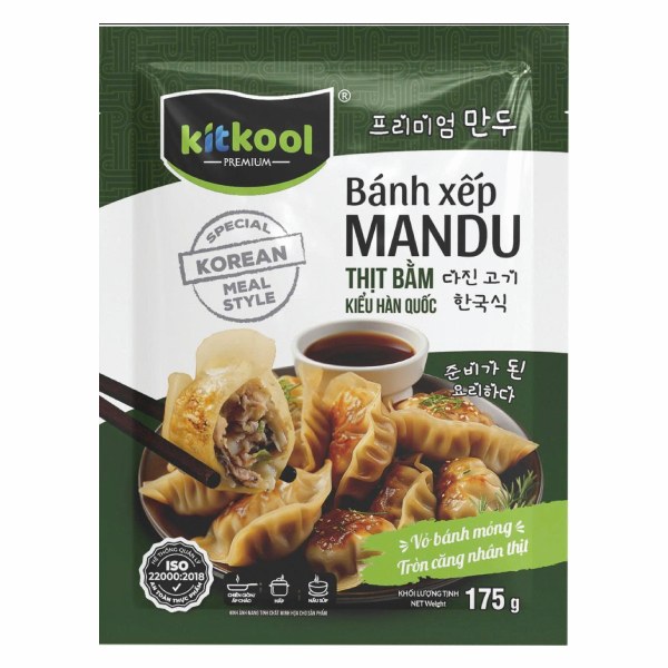 Bánh Xếp Mandu Kitkool Thịt Bằm Kiểu Hàn Quốc Gói 175G
