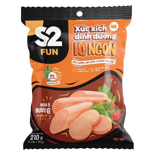 Xúc Xích Dinh Dưỡng S2 Fun IQ Ngon Gói 210G