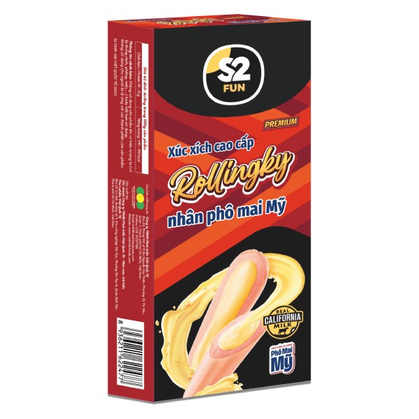 Xúc Xích S2 Fun Rollingky Nhân Phô Mai Mỹ Hộp 120G