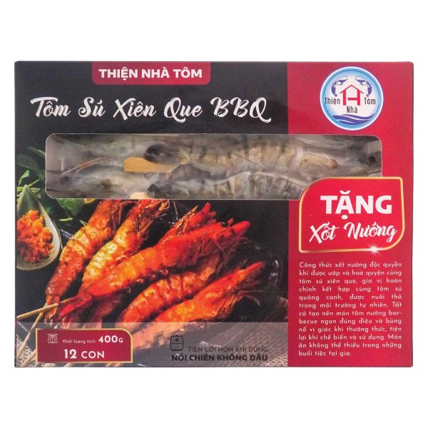 Tôm BBQ Thiện Nhà Tôm 400G + Gói Xốt Ớt Xanh 60G