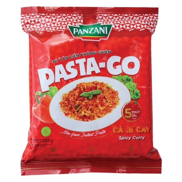 Mì Ý Ăn Liền Không Chiên Pasta-Go Vị Cà Ri Cay Gói 105G