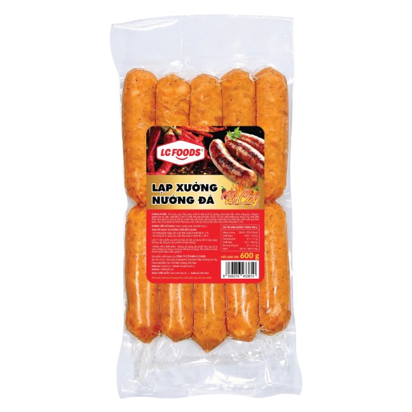 Lạp Xưởng Nướng Đá Vị Cay LC Foods Gói 600G